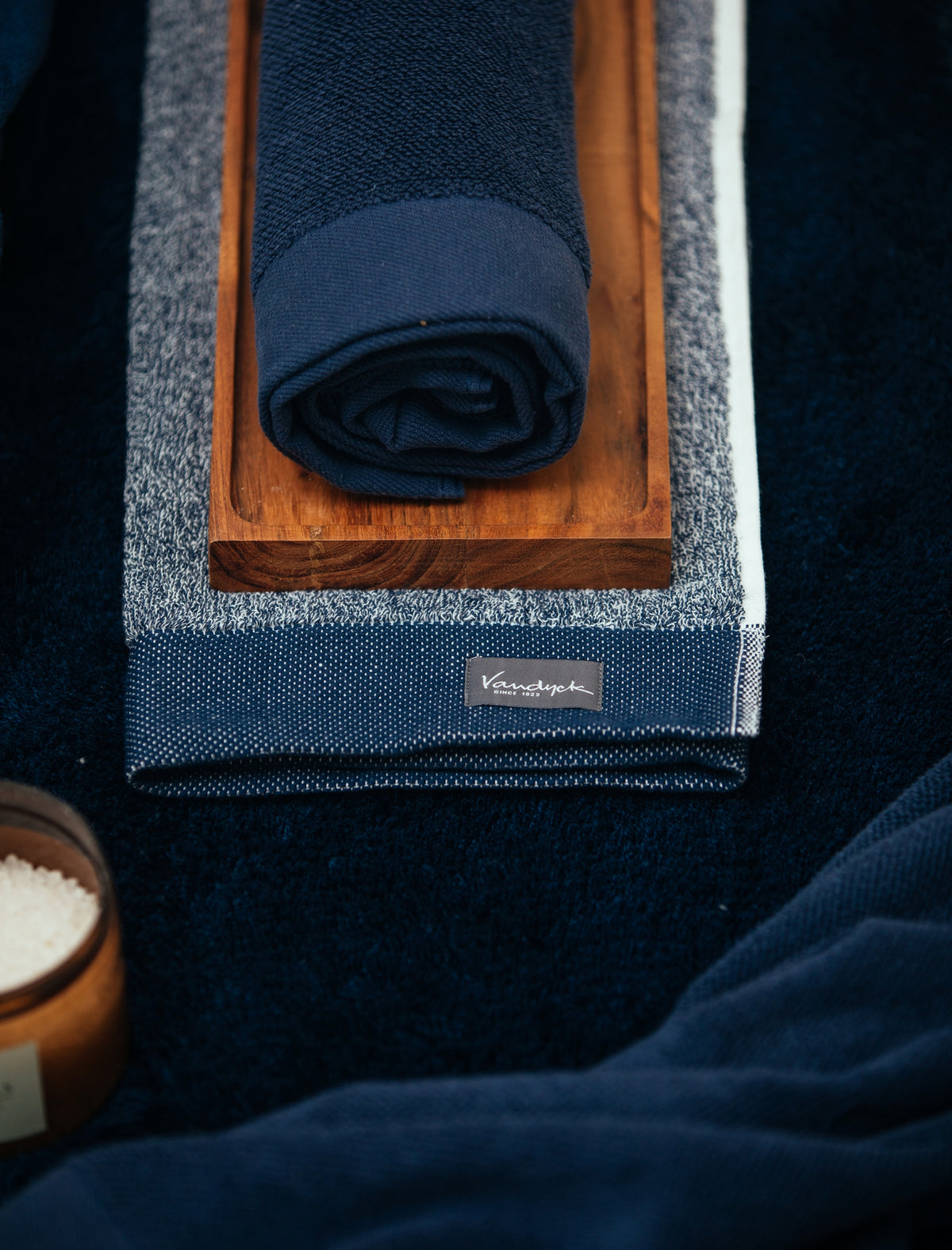 HOME TOWEL MOULINE | blue ink
