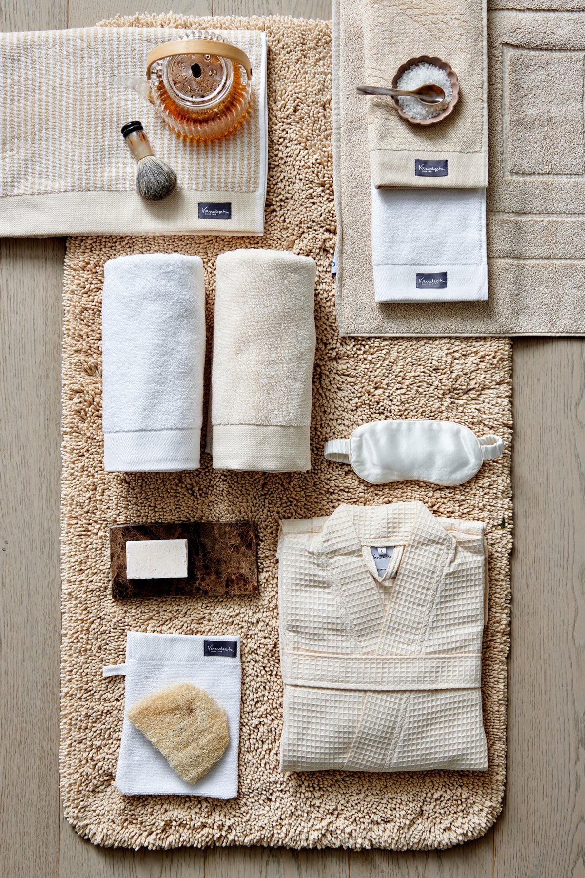 HOME TOWEL MOULINE | bleached sand
