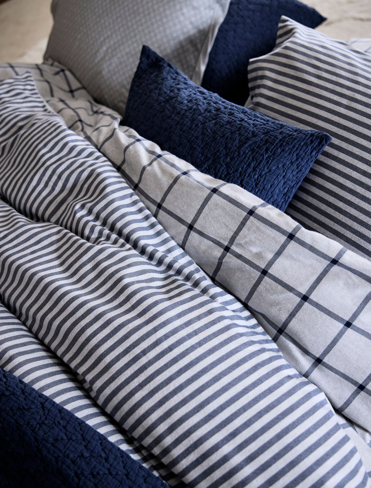 Flanel Aberdeen dekbedovertrekset | anthracite