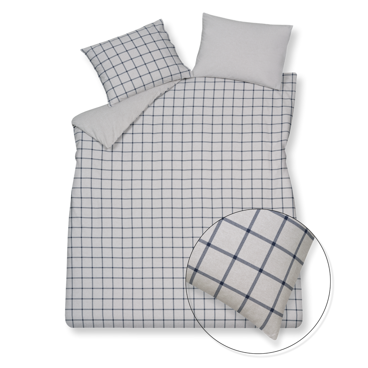 Flanel Dundee XL dekbedovertrekset | blue ink
