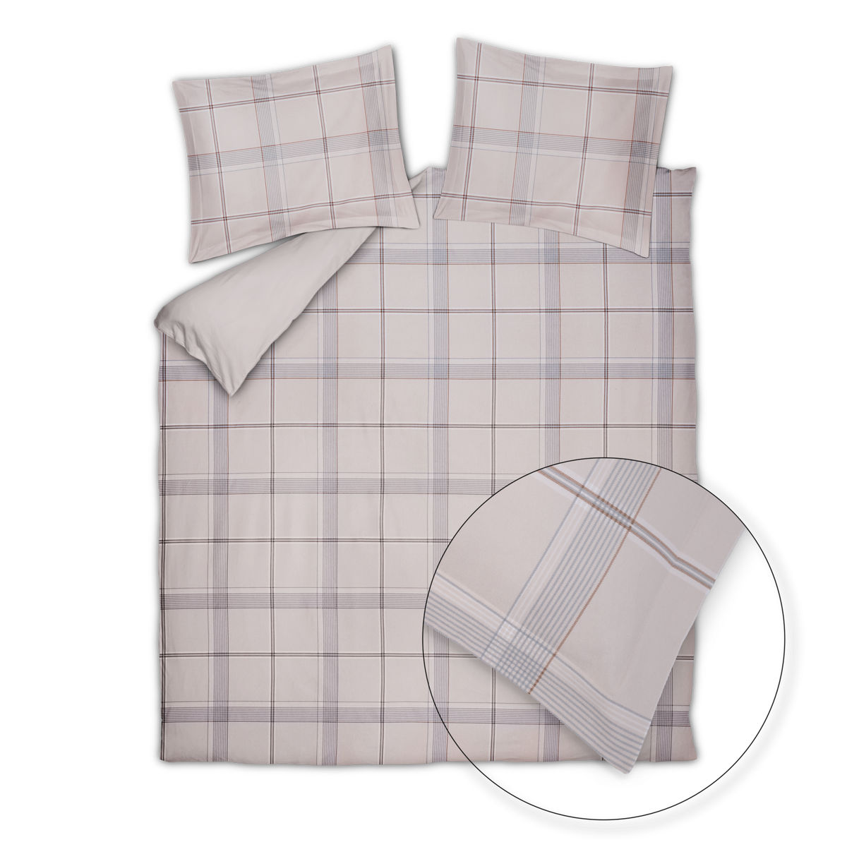FLANEL HIGHLAND dekbedovertrekset | stone