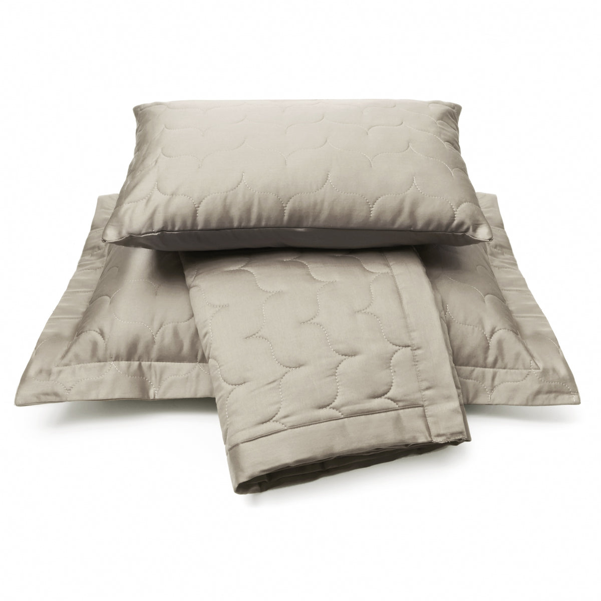 SATIN BEDSPREAD | stone