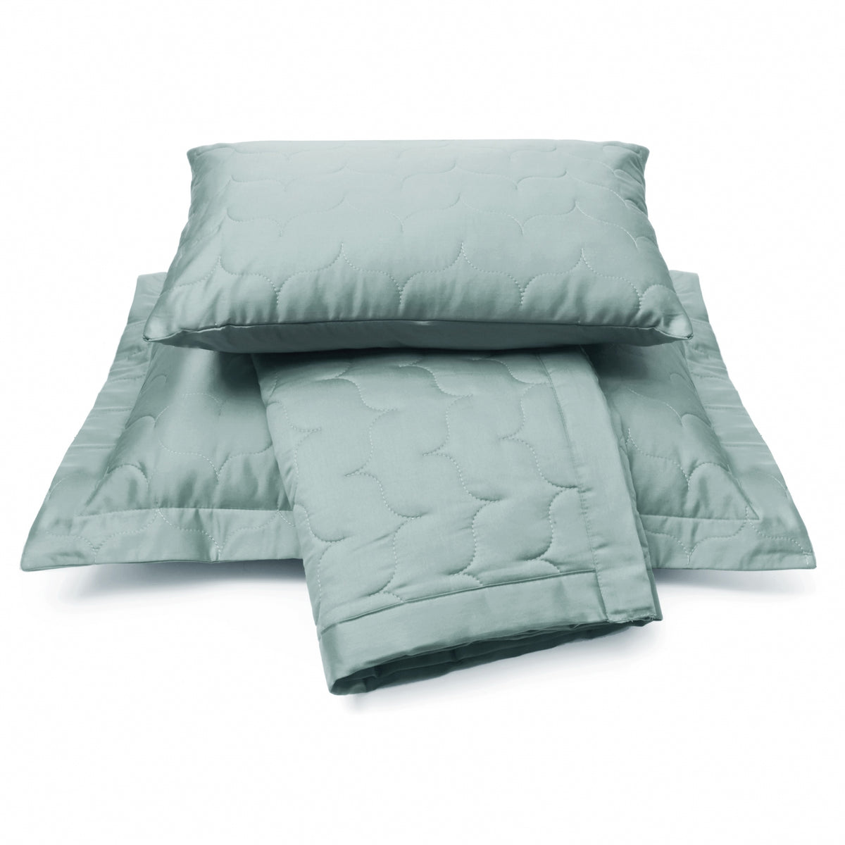 SATIN BEDSPREAD | celadon green